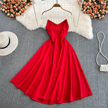 Simple V Neck Short Dress Fashion Girl Dress RF0082