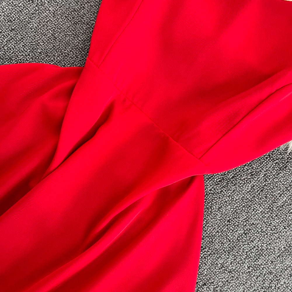 Simple V Neck Short Dress Fashion Girl Dress RF0082