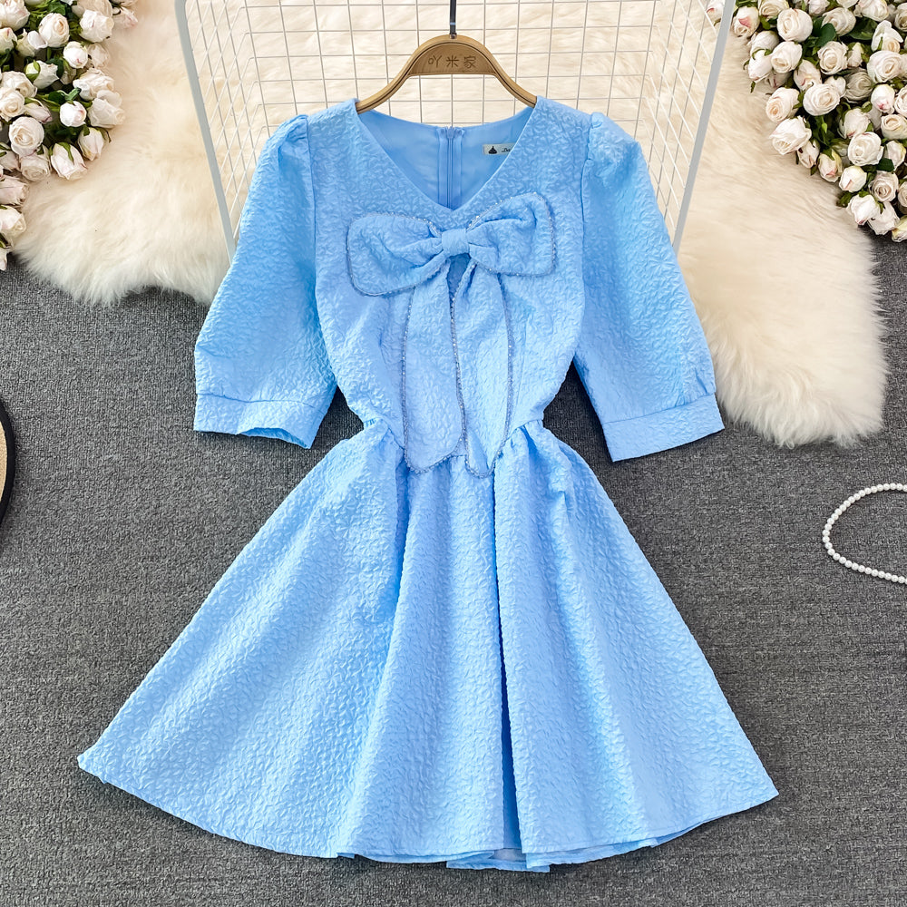Sweet Bow Short Dress A Line Fashion Dress RF0079