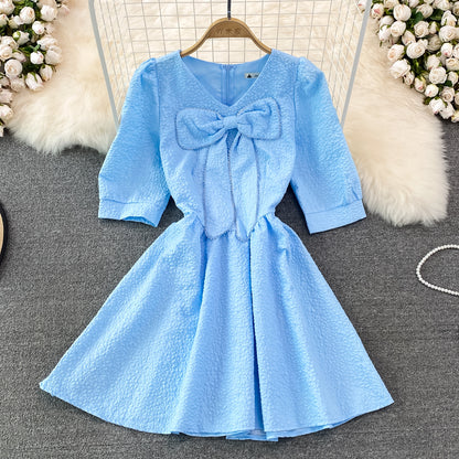 Sweet Bow Short Dress A Line Fashion Dress RF0079