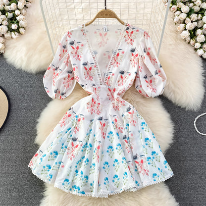 Cute V Neck Short Dress A Line Evening Fashion Dress RF0078
