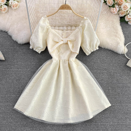 Simple A Line Bow Dress Fashion Girl Dress RF0070