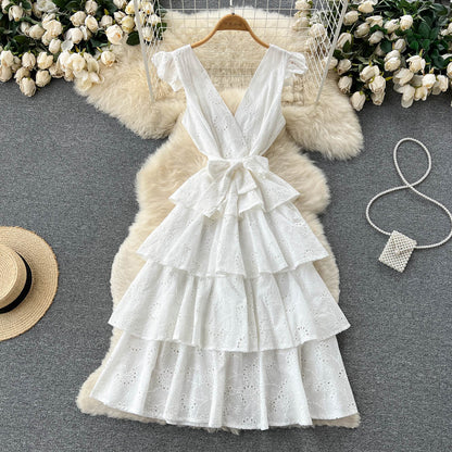 White A Line Short Dress Fashion Girl Dress RF0067