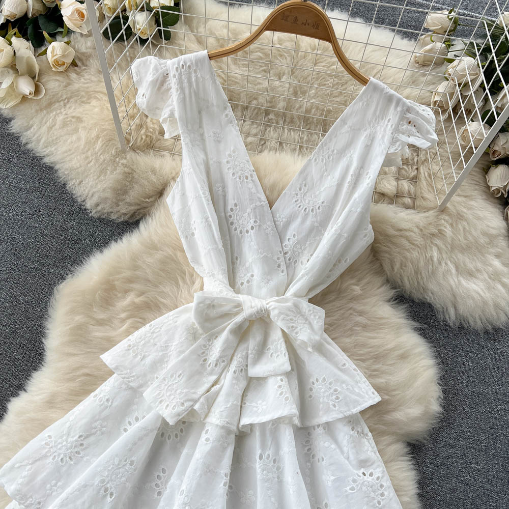 White A Line Short Dress Fashion Girl Dress RF0067