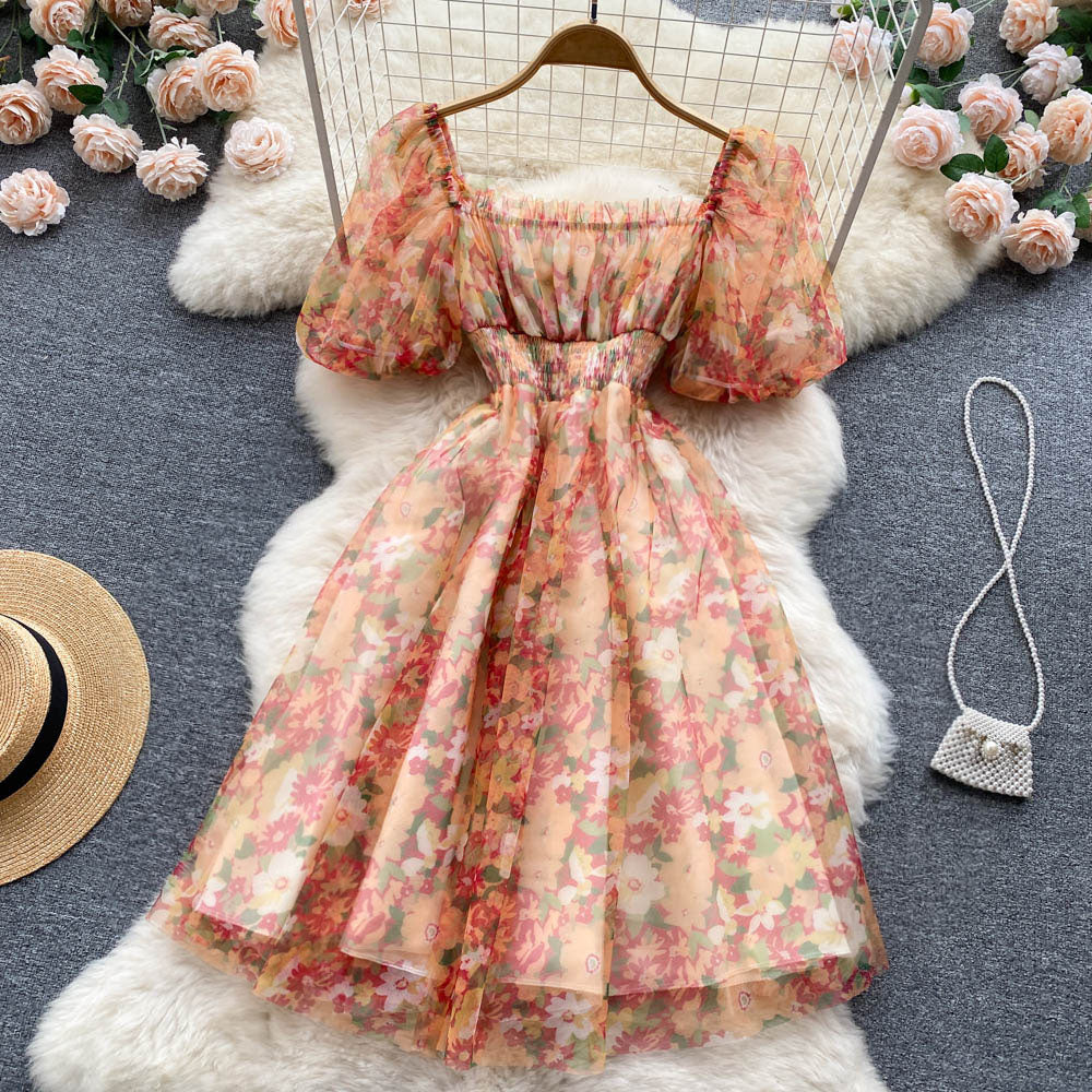 Cute A Line Floral Dress Fashion Girl Dress RF0061