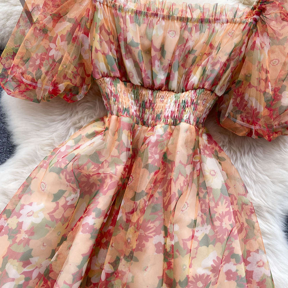 Cute A Line Floral Dress Fashion Girl Dress RF0061