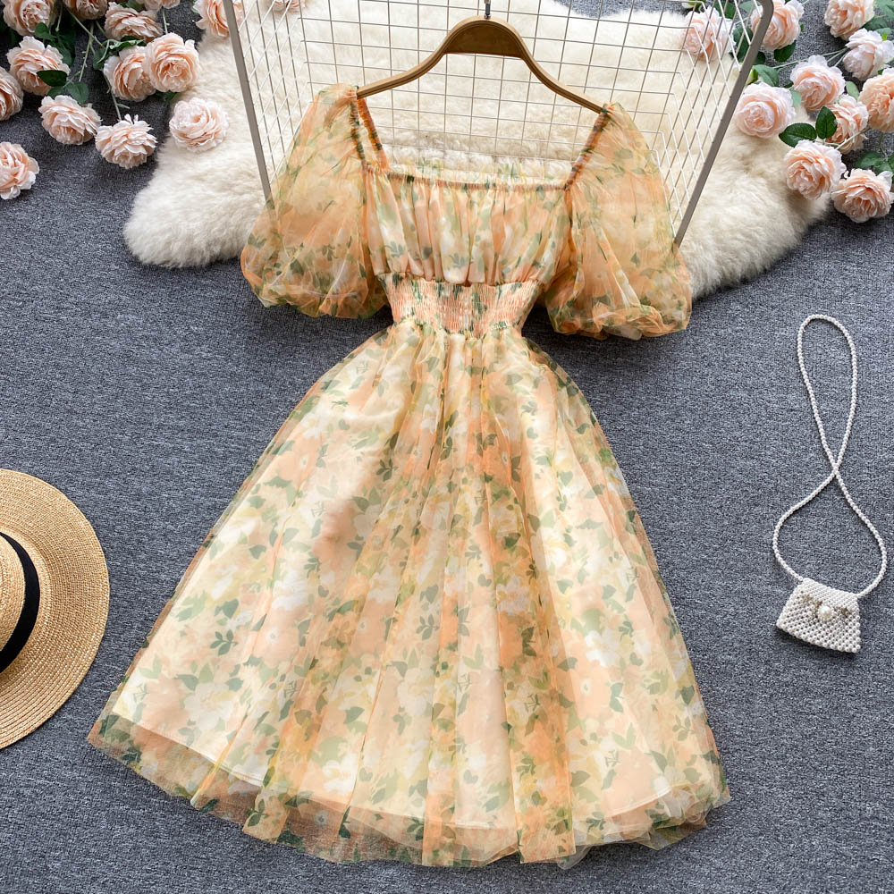 Cute A Line Floral Dress Fashion Girl Dress RF0061