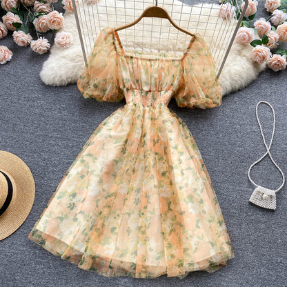 Cute A Line Floral Dress Fashion Girl Dress RF0061