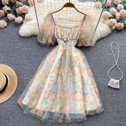 Cute A Line Floral Dress Fashion Girl Dress RF0061