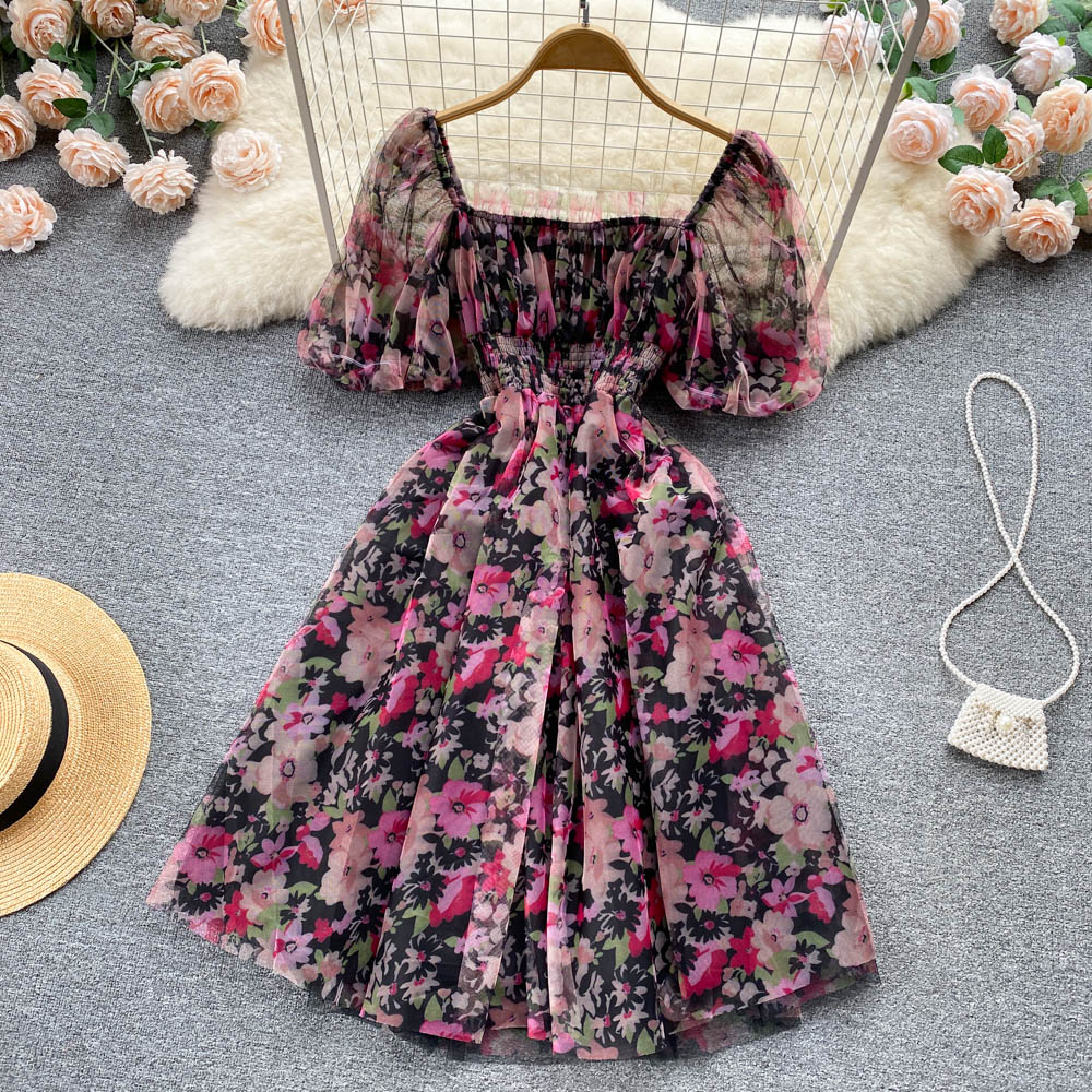 Cute A Line Floral Dress Fashion Girl Dress RF0061
