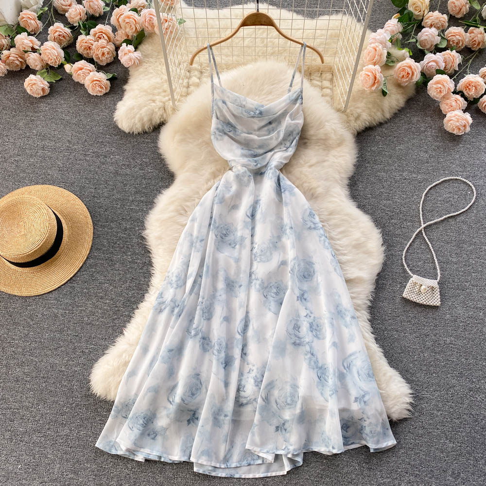 Cute Chiffon Floral Dress A Line Fashion Dress RF0057