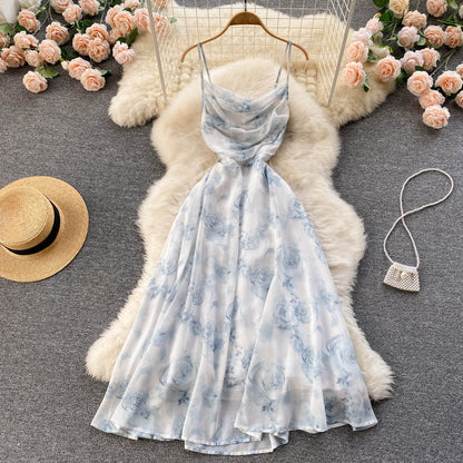 Cute Chiffon Floral Dress A Line Fashion Dress RF0057