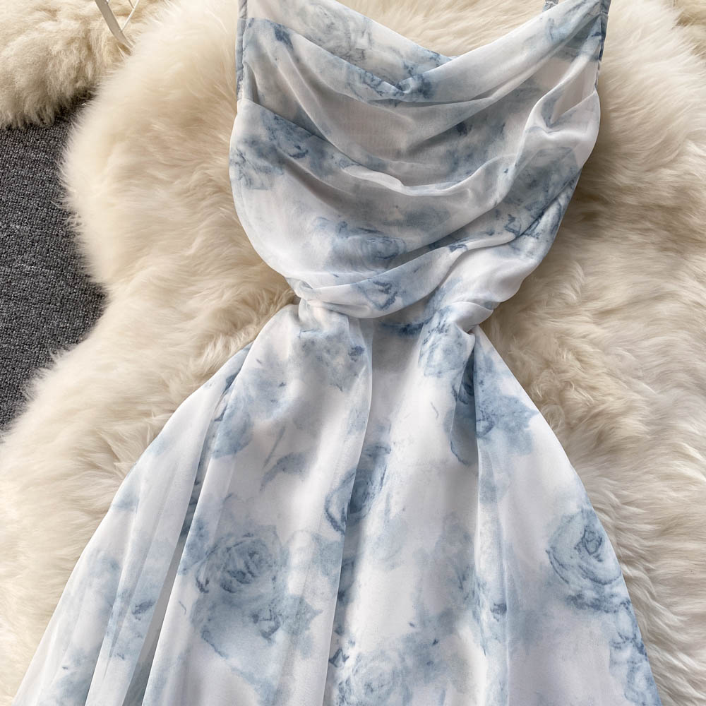 Cute Chiffon Floral Dress A Line Fashion Dress RF0057