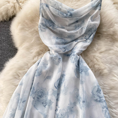 Cute Chiffon Floral Dress A Line Fashion Dress RF0057