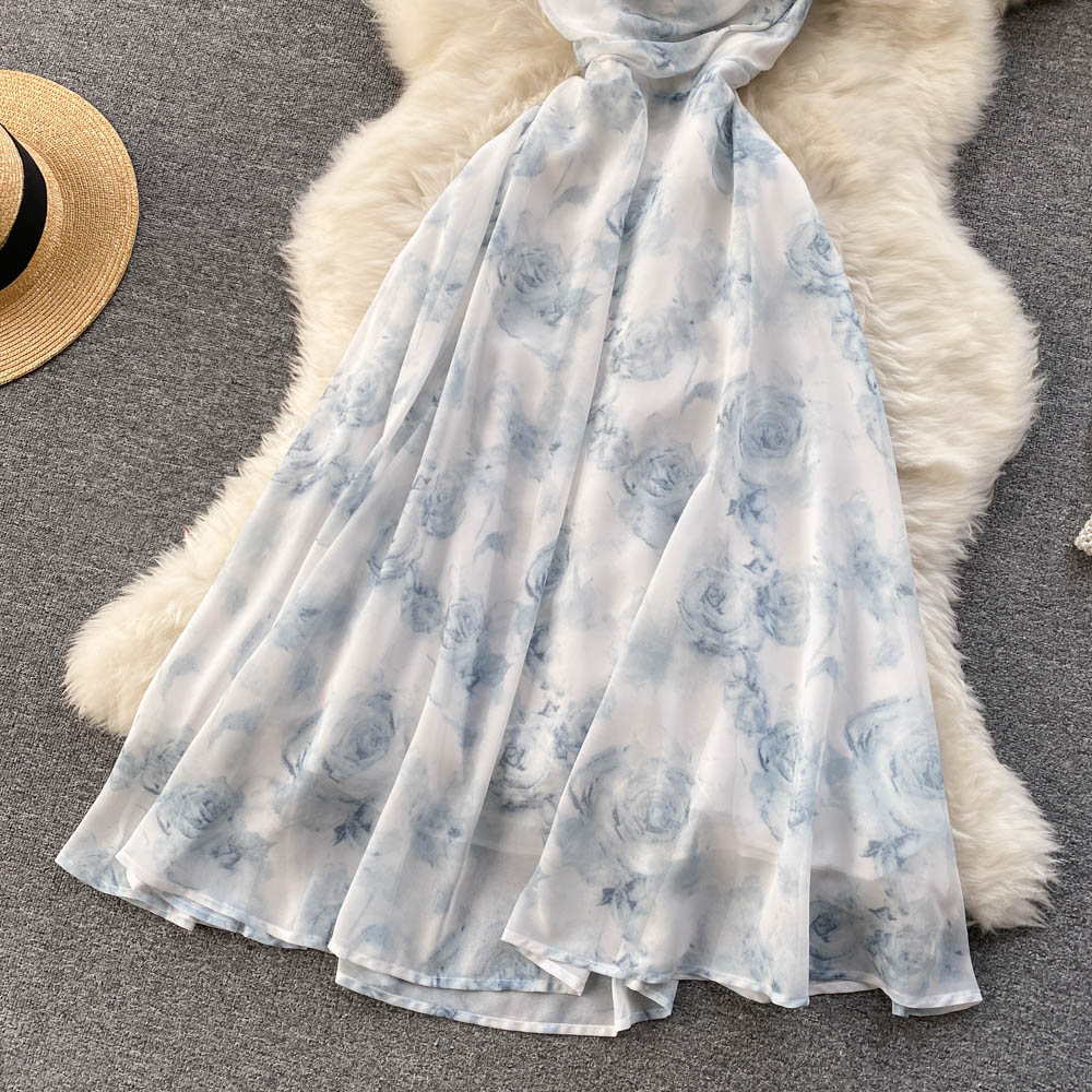 Cute Chiffon Floral Dress A Line Fashion Dress RF0057