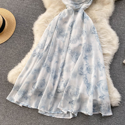 Cute Chiffon Floral Dress A Line Fashion Dress RF0057