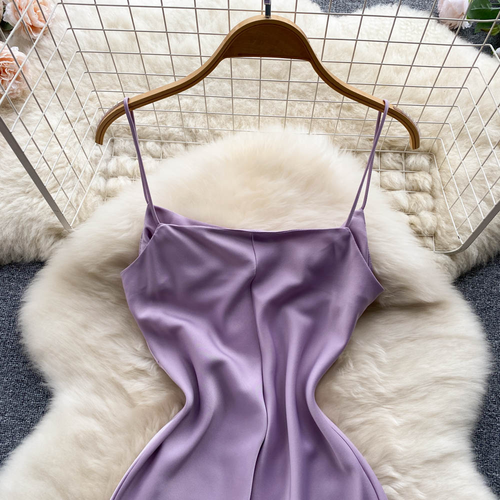 Purple Satin Fashion Dress RF0052