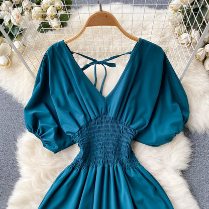 Cute V-neck A-line Dress Fashion Dress RF0044