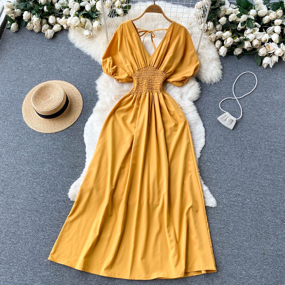 Cute V-neck A-line Dress Fashion Dress RF0044