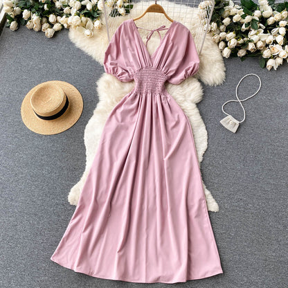 Cute V-neck A-line Dress Fashion Dress RF0044