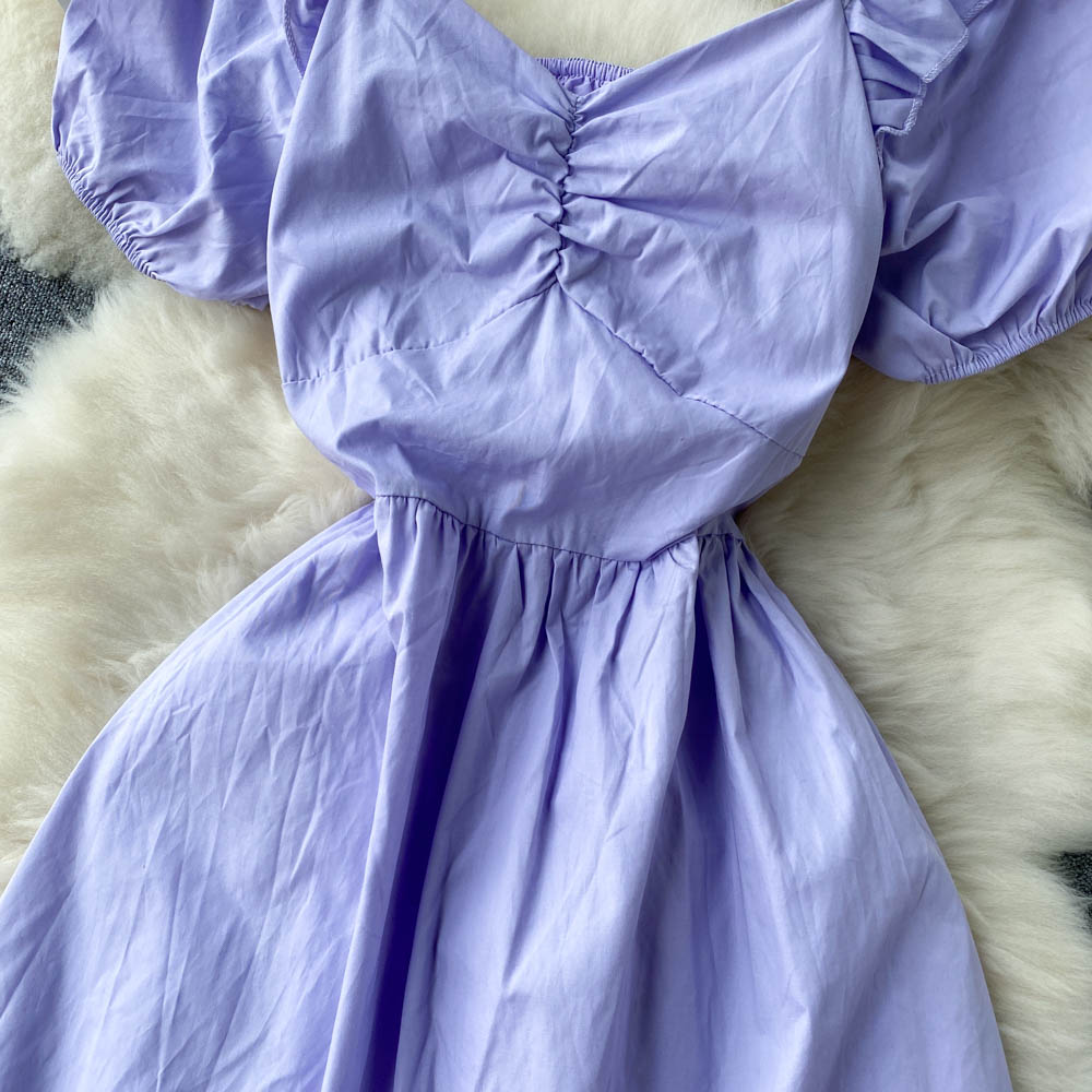Purple A-line Short Dress Fashion Dress RF0043