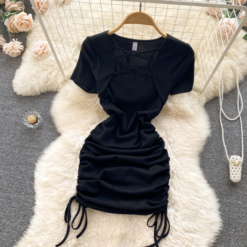 Simple Drawstring Dress RF0039