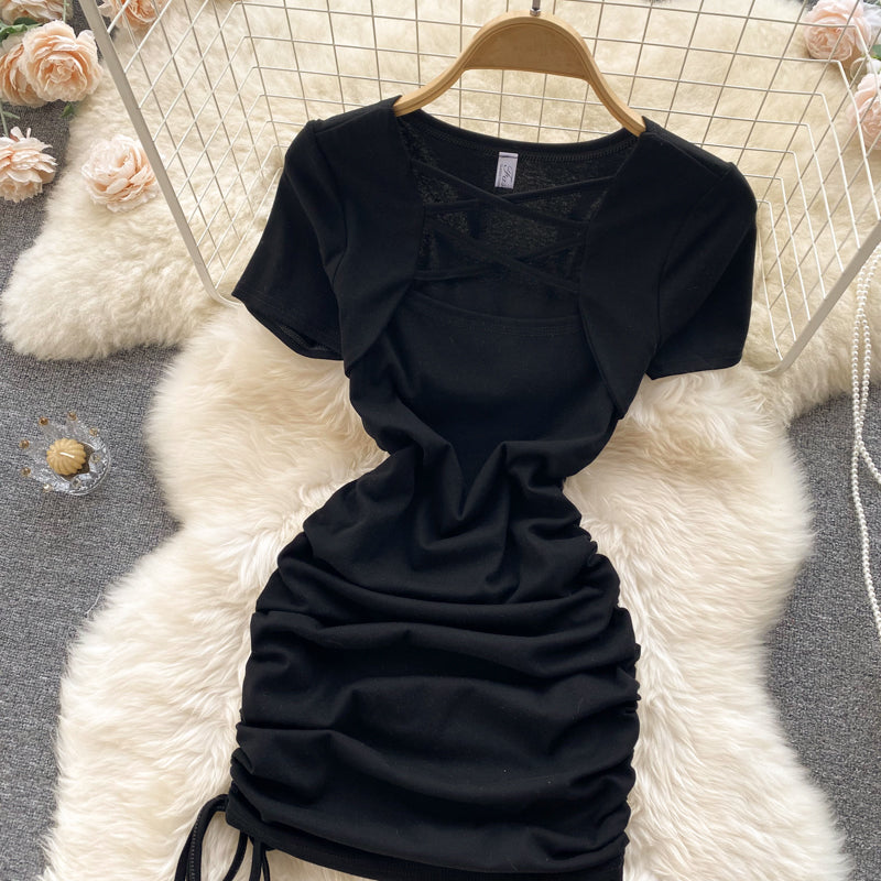 Simple Drawstring Dress RF0039