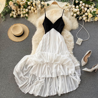 Simple V-neck Short Dress Fashion Dress RF0036