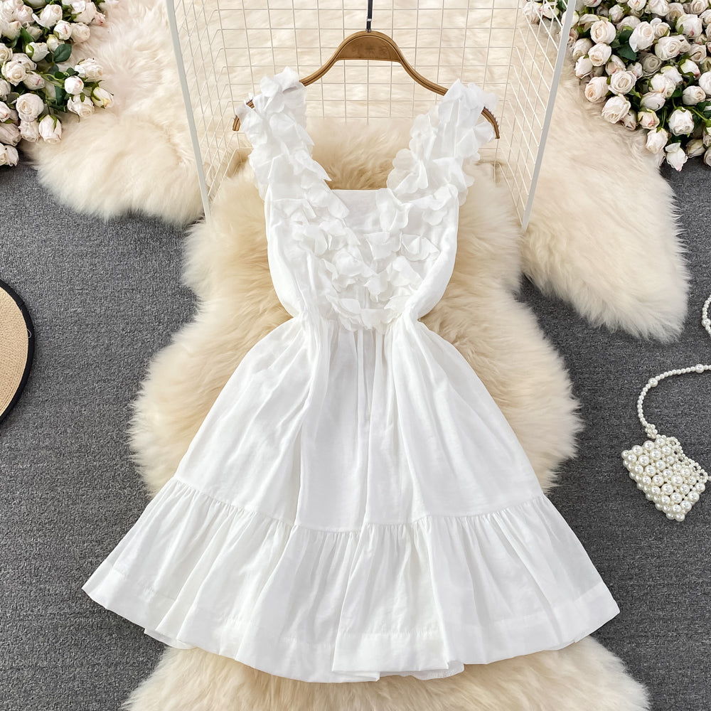 White A-line Short Dress Fashion Dress RF0023