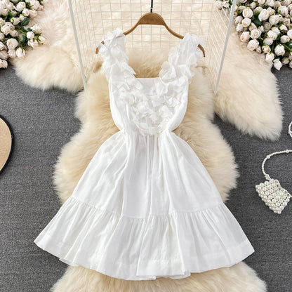 White A-line Short Dress Fashion Dress RF0023