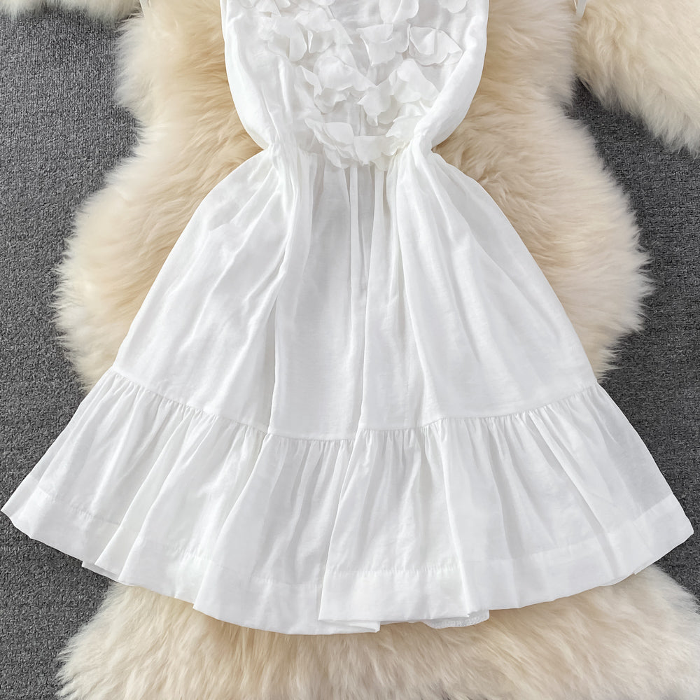 White A-line Short Dress Fashion Dress RF0023