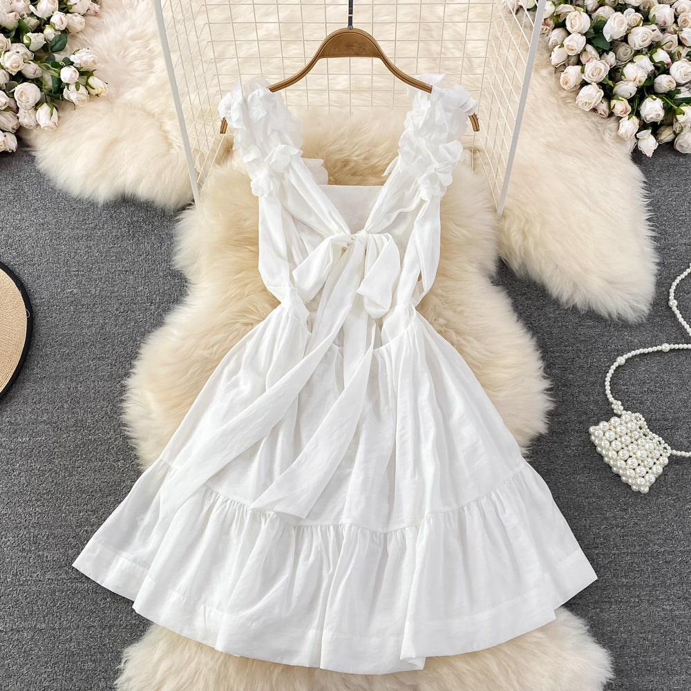 White A-line Short Dress Fashion Dress RF0023