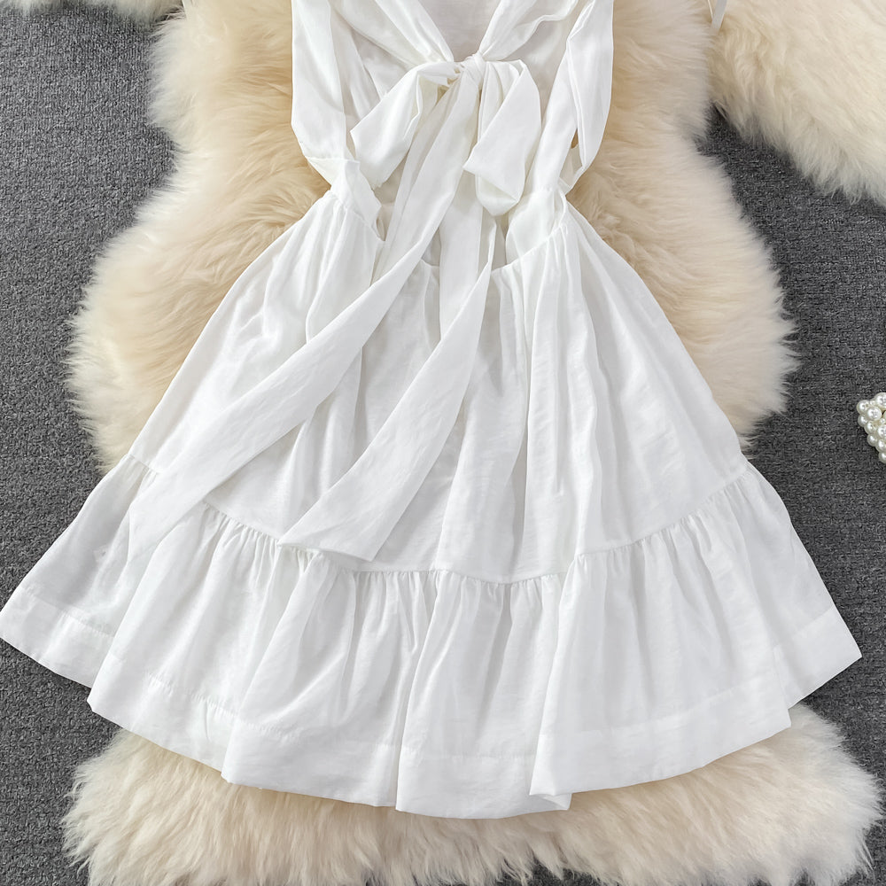 White A-line Short Dress Fashion Dress RF0023