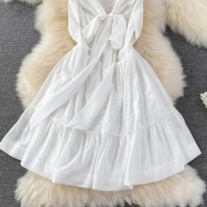 White A-line Short Dress Fashion Dress RF0023