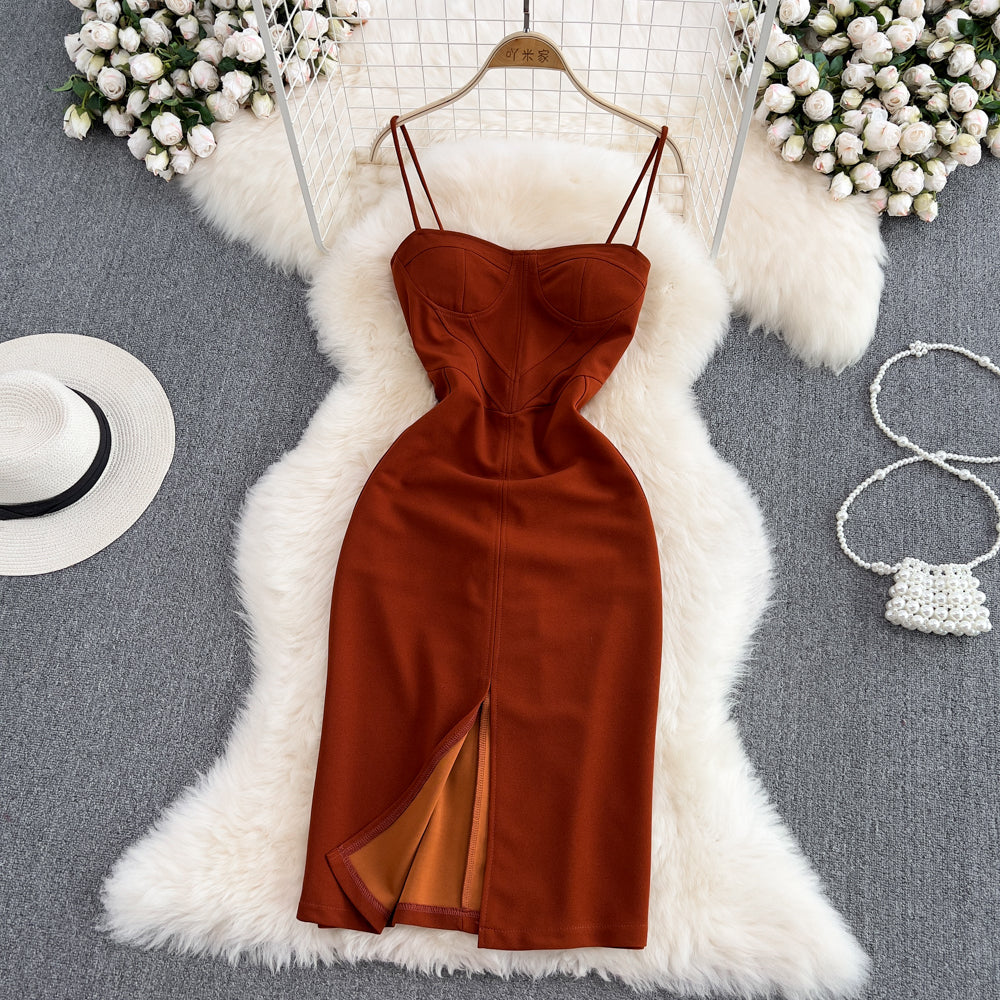 Simple Spaghetti Strap Short Dress Fashion Dress RF0022