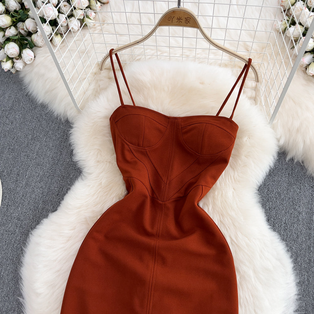 Simple Spaghetti Strap Short Dress Fashion Dress RF0022