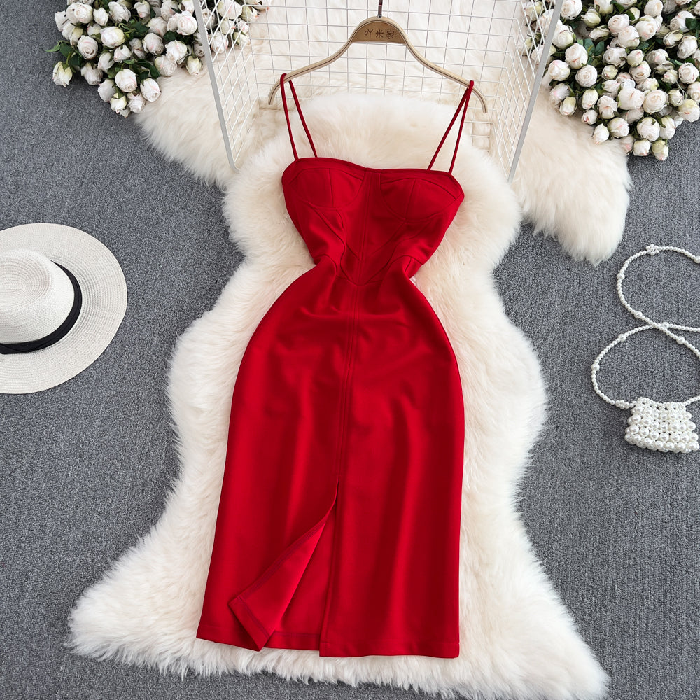 Simple Spaghetti Strap Short Dress Fashion Dress RF0022