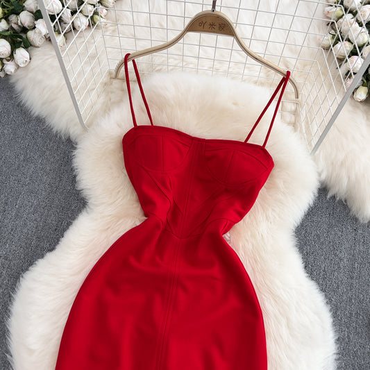 Simple Spaghetti Strap Short Dress Fashion Dress RF0022