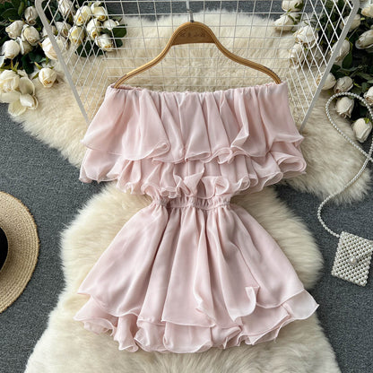 Lovely Chiffon A-line Off The Shoulder Dresses, Fashion Girl Dresses RF0020