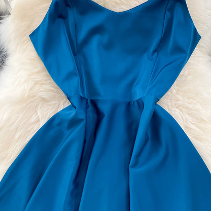Simple V-neck Long Dresses, A-line Spaghetti Straps Party Dresses RF0017