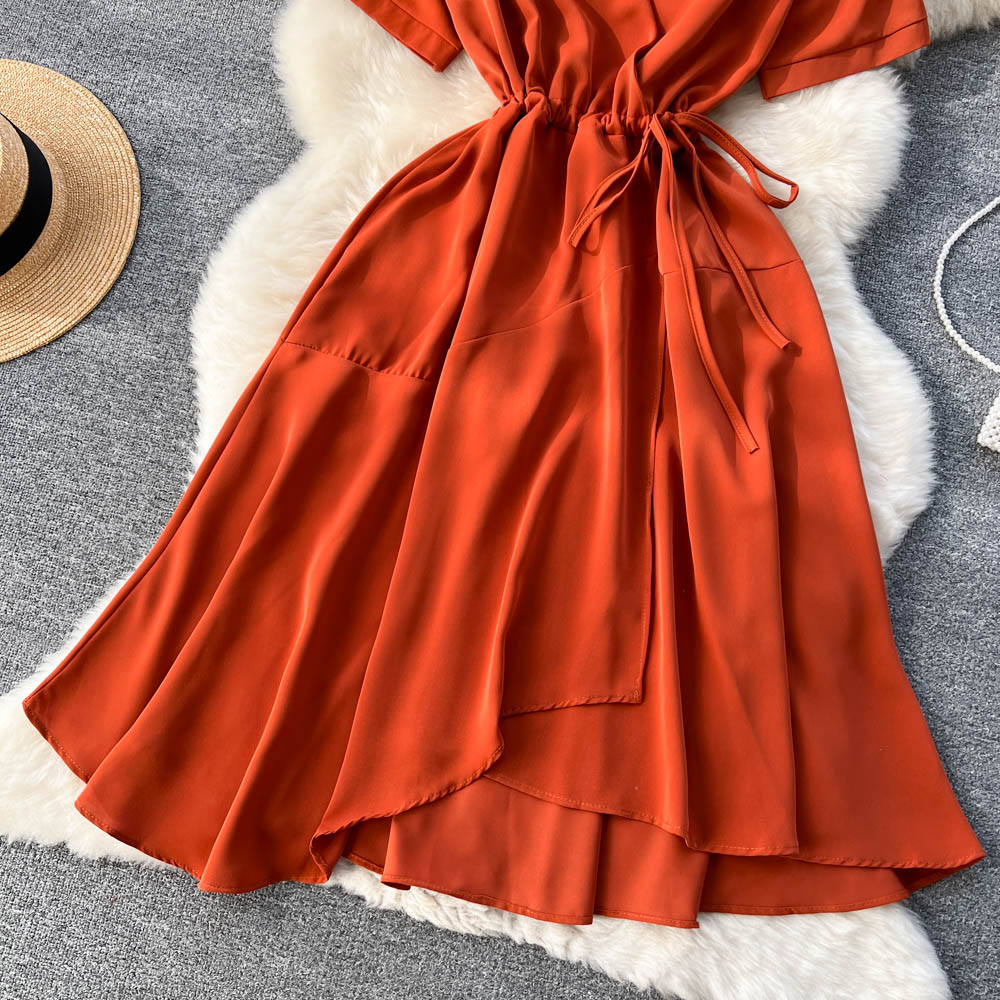Lovely V-neck Short Dress, A-line Girl Fashion Dress RF0016
