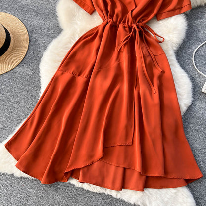 Lovely V-neck Short Dress, A-line Girl Fashion Dress RF0016