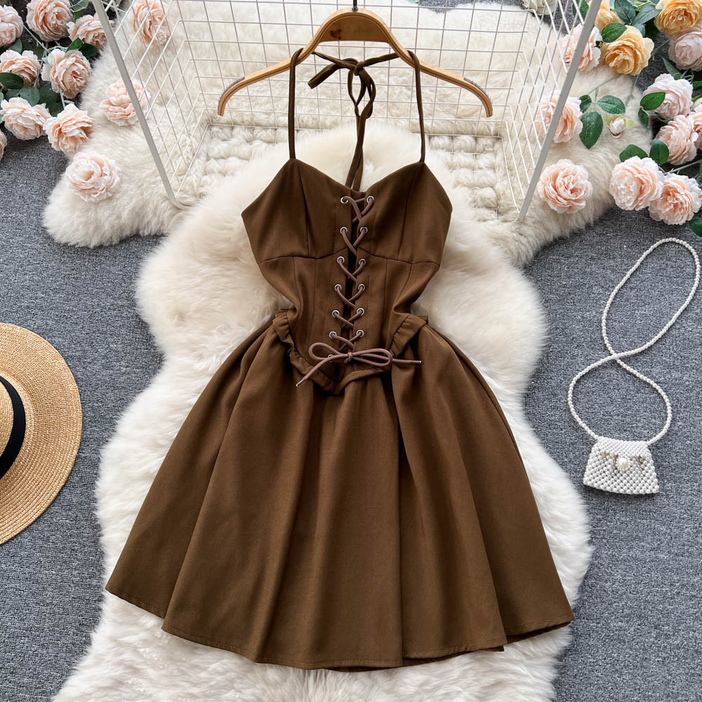 Cute Lace-up Short Dress, A-line Fashion Dress RF0015