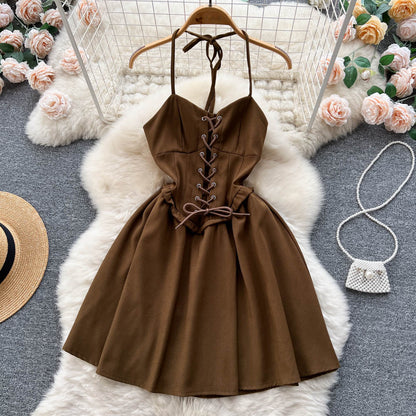 Cute Lace-up Short Dress, A-line Fashion Dress RF0015