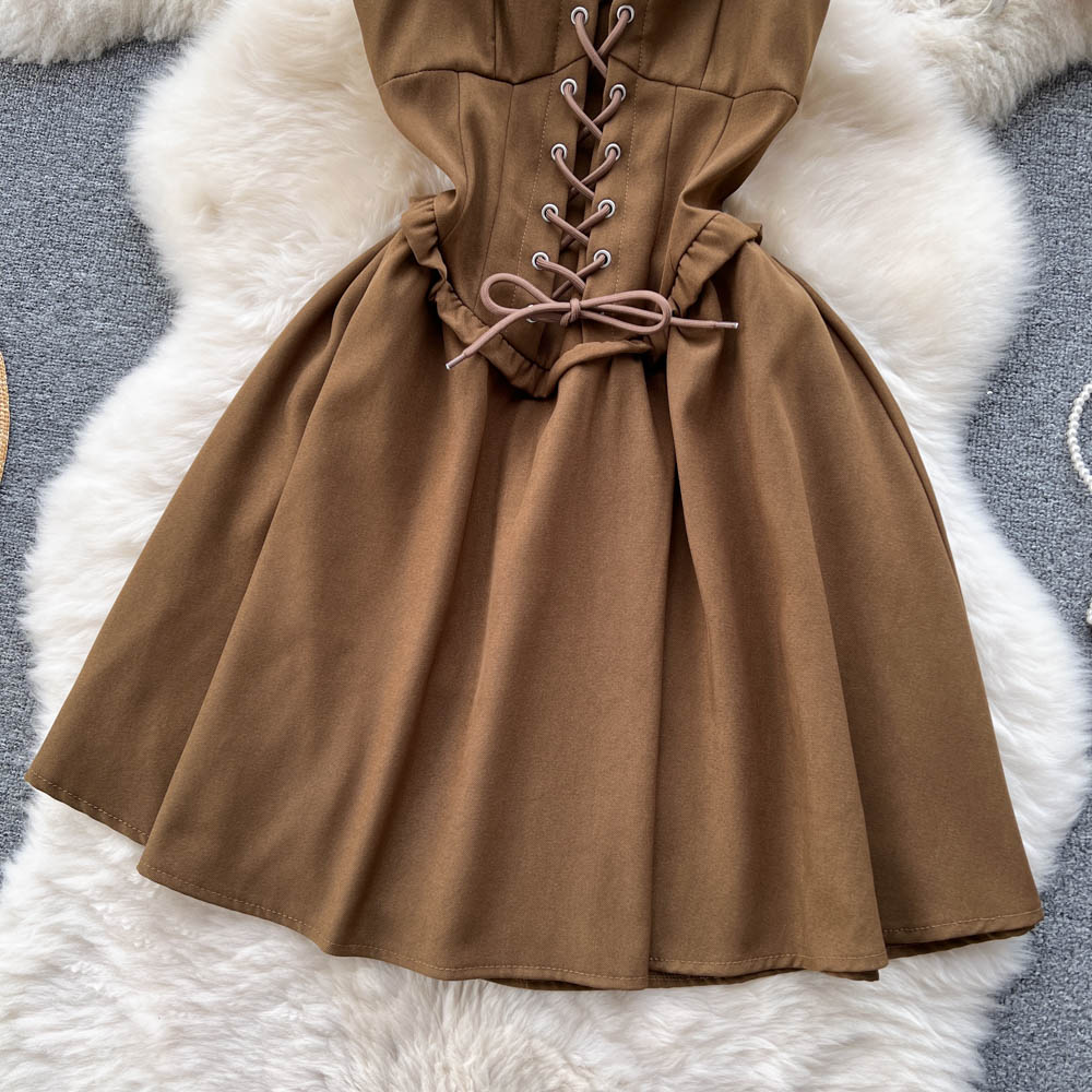 Cute Lace-up Short Dress, A-line Fashion Dress RF0015