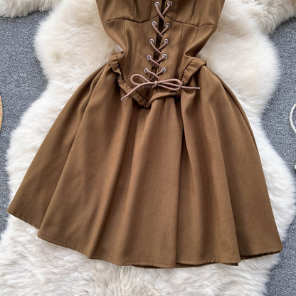 Cute Lace-up Short Dress, A-line Fashion Dress RF0015