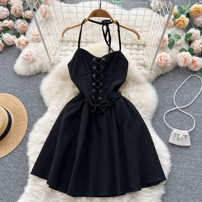Cute Lace-up Short Dress, A-line Fashion Dress RF0015