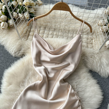 Simple Satin Short Dress, Fashion Dress RF0011