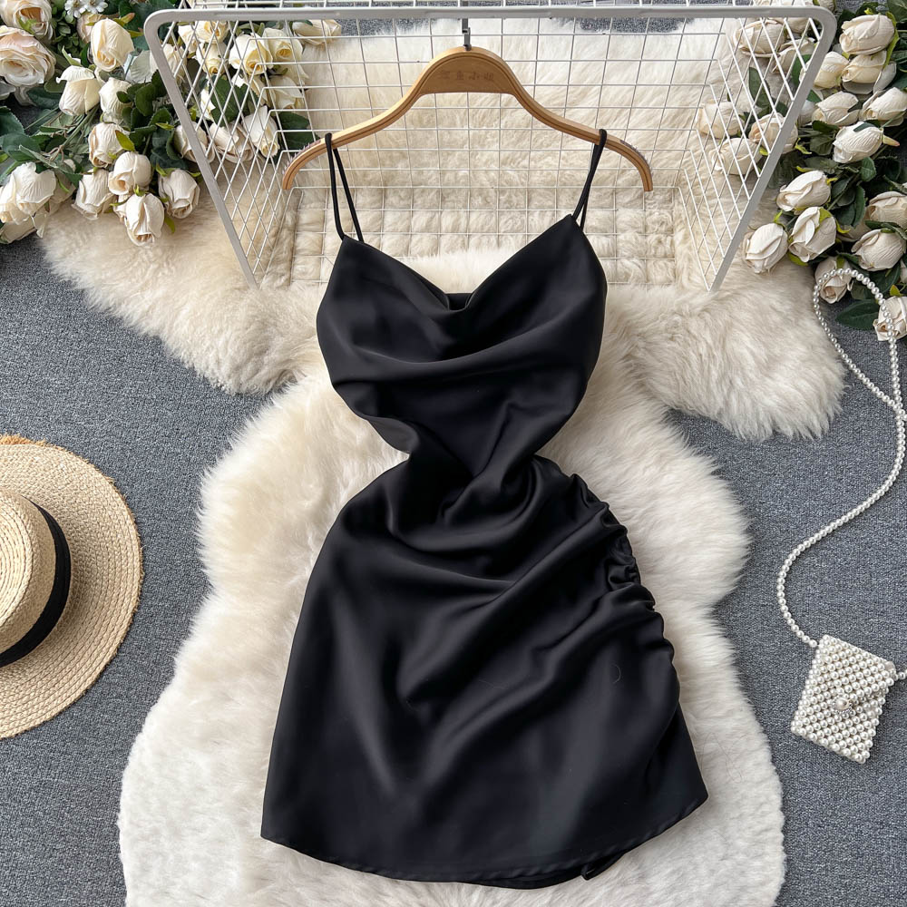 Simple Satin Short Dress, Fashion Dress RF0011