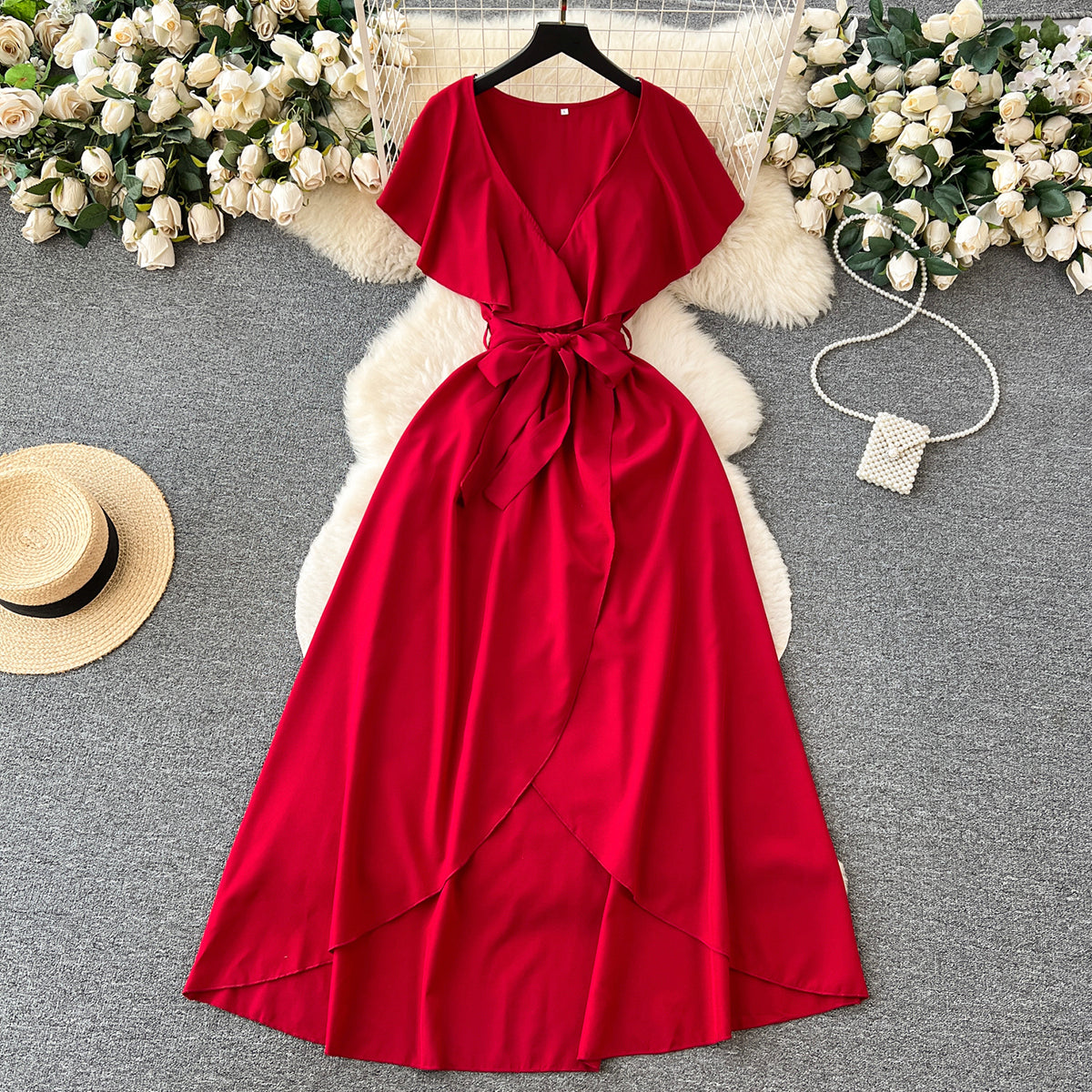 Cute V-neck Dress, A-line Fashion Dress RF0006